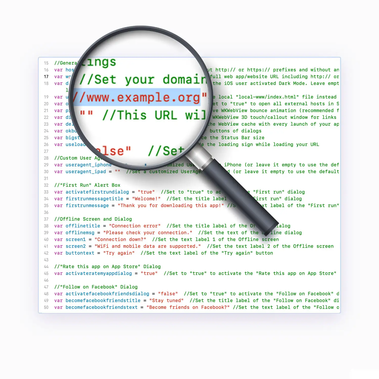 Setup of WebViewGold is easy. WebViewGold Cloud Builder lets you deploy from your browser without Xcode or Android Studio.