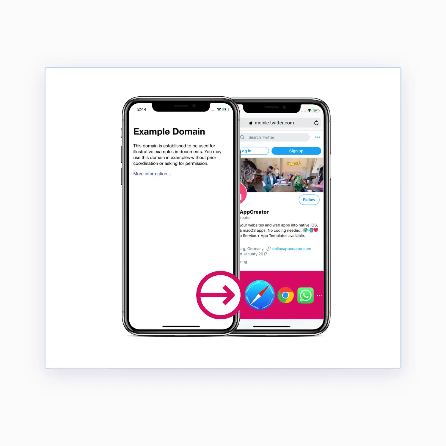 Open external URLs or hosts in the mobile system browser